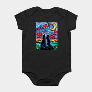 van Gogh's Cats with Hearts Baby Bodysuit